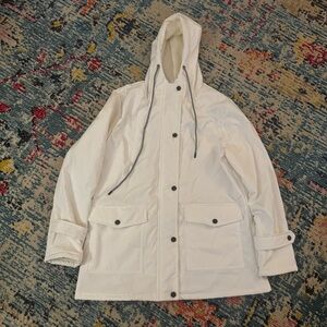 Women’s White Hooded Rain Jacket